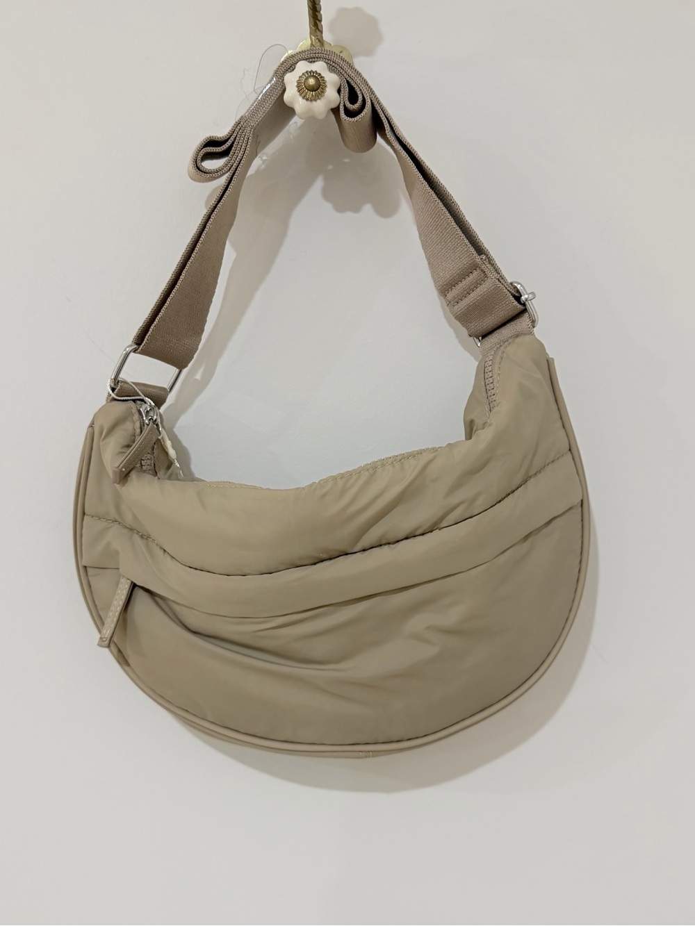 NWT Primark Taupe/Camel Crescent Shoulder Sling Bag